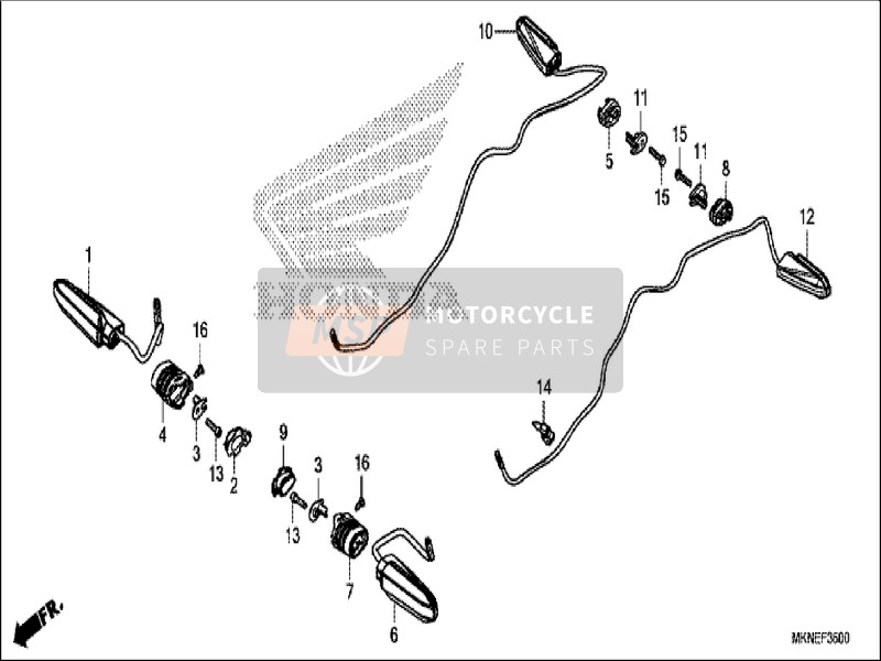 33611MKND50, Collarino Lampeggiatore, Honda, 1