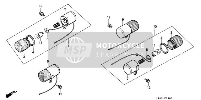 34905035000, Bulb, Winker (6V 8W), Honda, 1