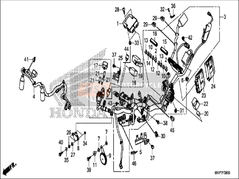 50194MGZJ00, Strebe, Relaisbox, Honda, 2