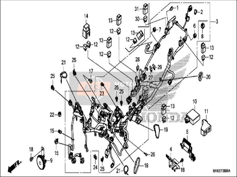 32100MKKD20, Harness, Wire, Honda, 0