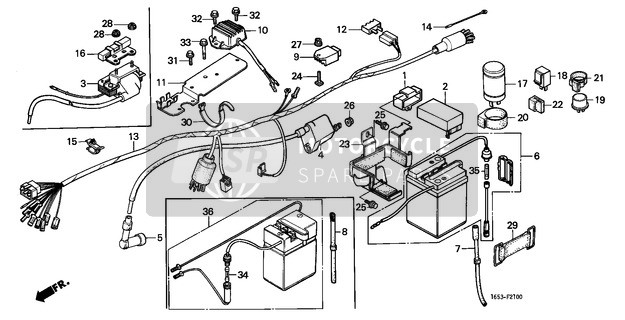 Honda Z50J 1979 Wire Harness/Battery/ Ignition Coil for a 1979 Honda Z50J