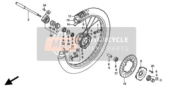 44610KZ1405, Spoke Set, Fr. (E10X249), Honda, 0