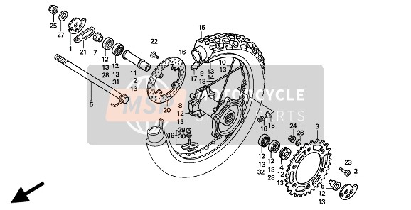 40545MN1670, Einsteller, L. Kette, Honda, 1