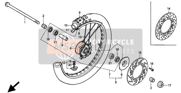 44311GC4600, Collar, Fr. Wheel Side, Honda, 3