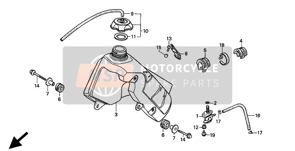 17509KA3710, Collar, Fuel Tank Setting, Honda, 1