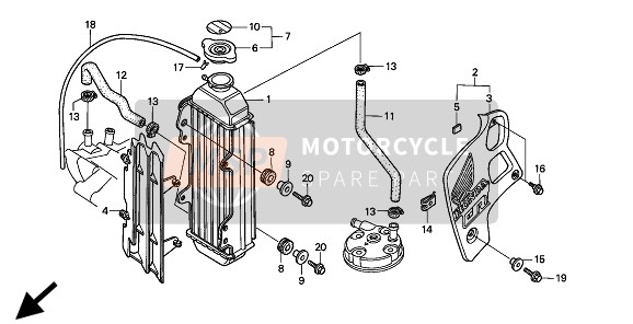 19055MV9881, Afdichting, Radiator Dop, Honda, 0