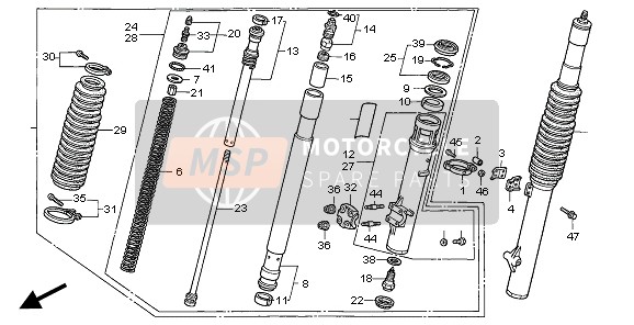 51420KS7023, Case Comp., R. Bottom (Showa), Honda, 1