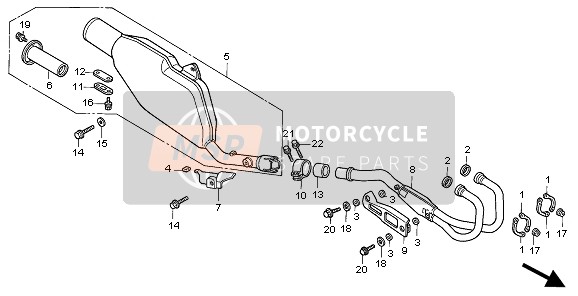 Honda XR600R 1997 EXHAUST MUFFLER for a 1997 Honda XR600R