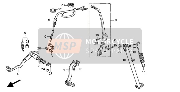 28241MN1671, Raccordo Braccetto Pedale, Honda, 2