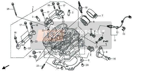 Honda CRF250M 2015 Cilinderkop voor een 2015 Honda CRF250M