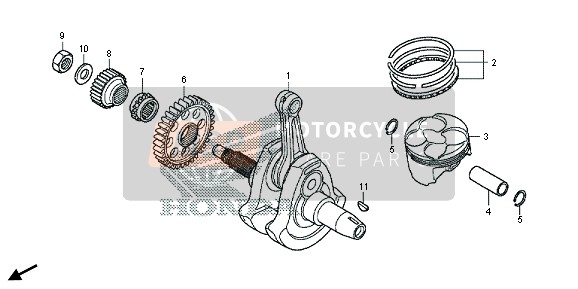 Honda CRF250M 2015 CRANKSHAFT & PISTON for a 2015 Honda CRF250M