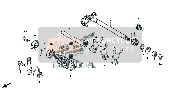 Honda CRF250M 2015 IngranaggioShift Drum per un 2015 Honda CRF250M