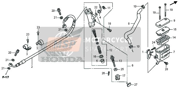 Honda CRF250M 2015 Maître-cylindre de frein arrière pour un 2015 Honda CRF250M