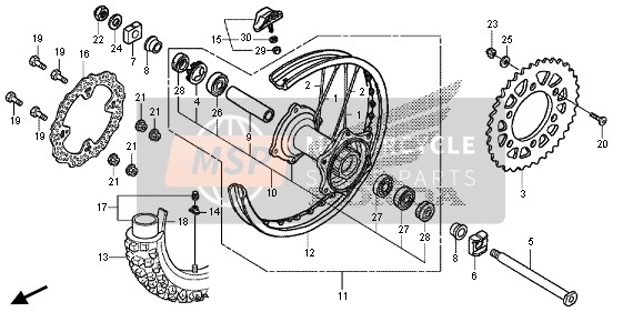 06420KRN710, Speiche Satz, H., Honda, 0