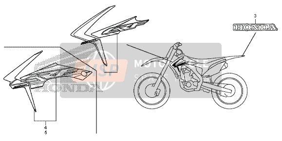 Honda CRF250R 2015 Sticker voor een 2015 Honda CRF250R