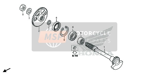 13420MENA50, Welle Kompl., Ausgleicher, Honda, 0