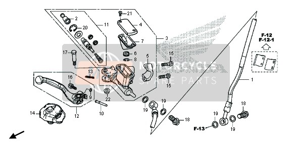 Honda CRF450R 2015 Cilindro maestro de freno delantero para un 2015 Honda CRF450R