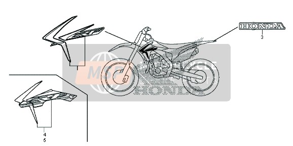 Honda CRF450R 2015 Sticker voor een 2015 Honda CRF450R