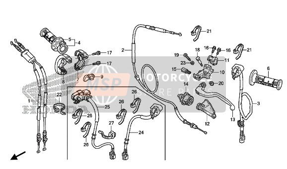 Honda CRF250R 2016 HANDLE LEVER - SWITCH - CABLE for a 2016 Honda CRF250R