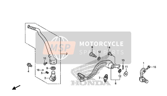 Honda CRF250R 2016 PEDAL & KICK STARTER ARM for a 2016 Honda CRF250R