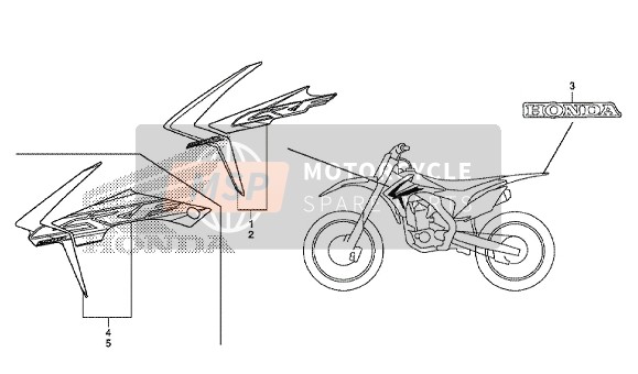 Honda CRF250R 2016 Sticker voor een 2016 Honda CRF250R