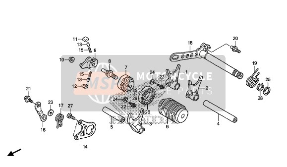 Honda CRF450R 2016 EngranajeTambor de cambio para un 2016 Honda CRF450R