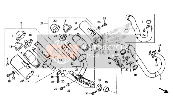 Honda CRF450R 2016 Silencieux d'échappement pour un 2016 Honda CRF450R