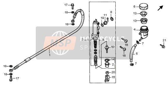 45503KV3006, Connector, Master Cylinder, Honda, 1