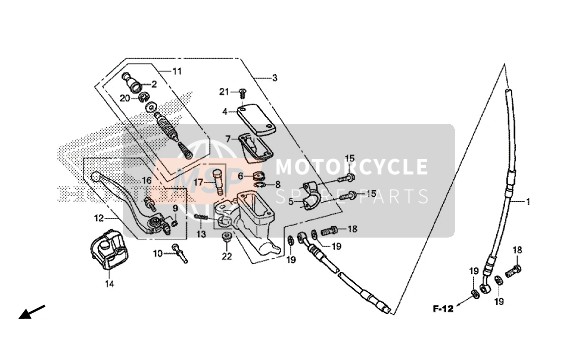 Honda CRF250RH 2017 FR. BRAKE MASTER CYLINDER for a 2017 Honda CRF250RH