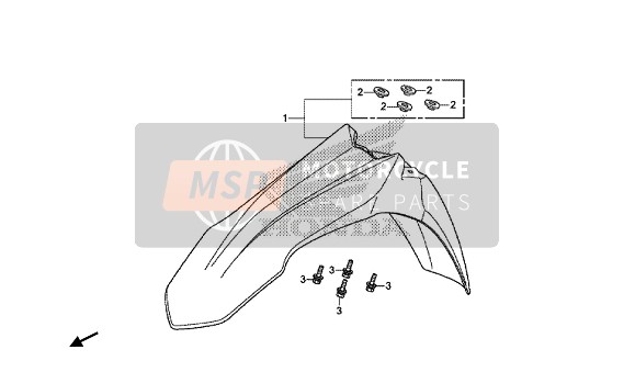 Honda CRF250RH 2017 Guardabarros delantero para un 2017 Honda CRF250RH