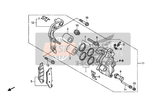 Honda CRF250RH 2017 BREMSSATTEL VORNE für ein 2017 Honda CRF250RH