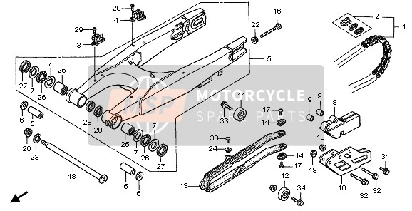 90117KZ3B00, Bolt, Swingarm, Honda, 3