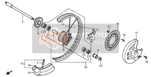 44312MAC740, Collar Comp., R. Fr. Wheel, Honda, 0