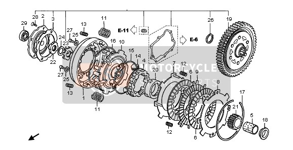 23120041000, Gear, Primary Drive (18T), Honda, 1