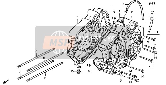 Honda XR70R 1998 KURBELGEHÄUSE für ein 1998 Honda XR70R