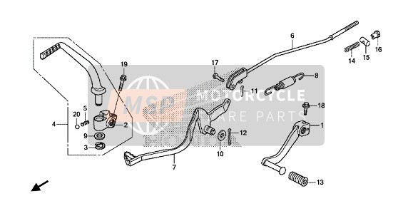 43451K28910, Rod, Rr. Brake, Honda, 0