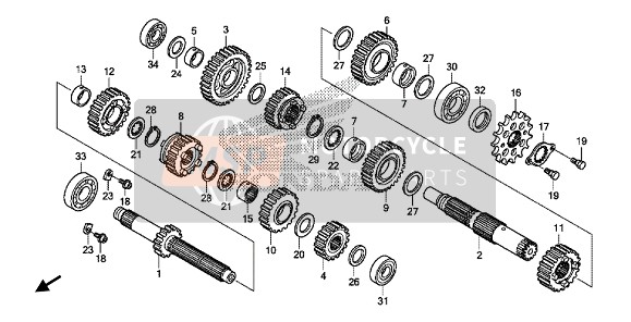 91004MT3003, Bearing, Radial Ball, 20X47X10.5, Honda, 1