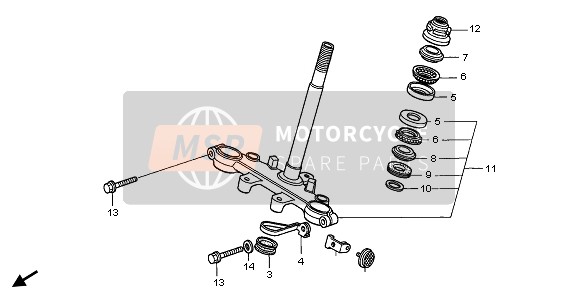 Honda XR70R 1998 STEERING STEM for a 1998 Honda XR70R