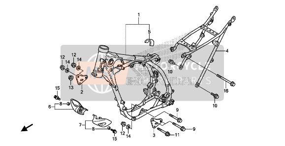 50200KSE000ZA, Body Comp., Rr. Frame *NH146M* (NH146M Accurate Silver Metallic), Honda, 0