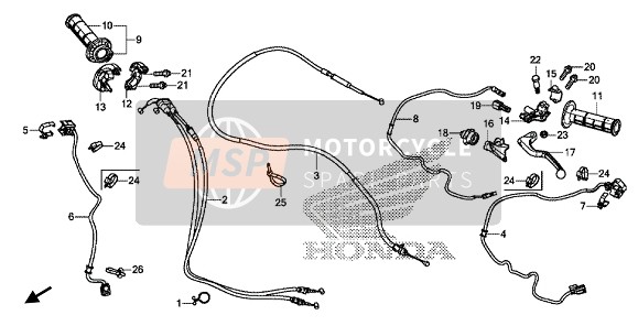 53178MENA01, Lever, L. Steering Handle, Honda, 2