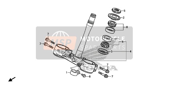 53219MKEA00, Stem Sub Assy., Steering, Honda, 0