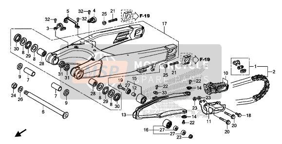 52175MKEA00, Roller Comp., Chain (34mm), Honda, 1
