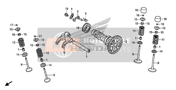 14451KSC671, Shaft, Ex. Rocker Arm, Honda, 0