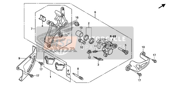 43340MEY000ZA, Guard, Rr. Caliper *tnatural * (Tnatural Natural), Honda, 2