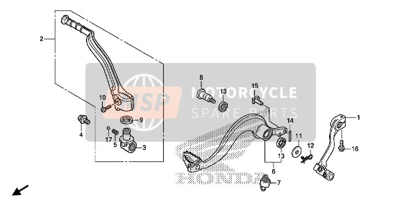 Honda CRF250X 2018 PEDAL & KICK STARTER ARM for a 2018 Honda CRF250X