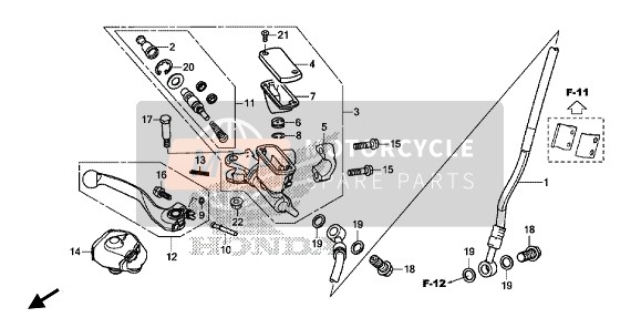 Honda CRF450R 2018 Pompa freno anteriore per un 2018 Honda CRF450R