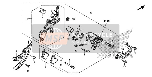 Honda CRF450R 2018 Étrier de frein arrière pour un 2018 Honda CRF450R