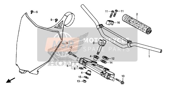 Honda CRF450RX 2018 Behandel pijp & Bovenste kroonplaat voor een 2018 Honda CRF450RX