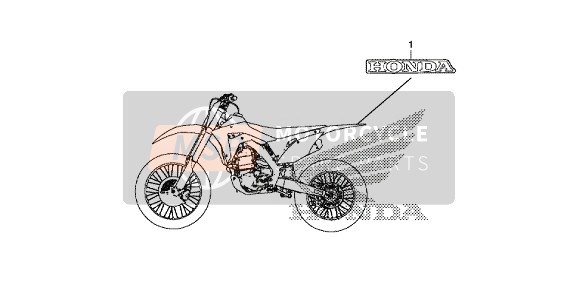 Honda CRF450RX 2018 Sticker voor een 2018 Honda CRF450RX