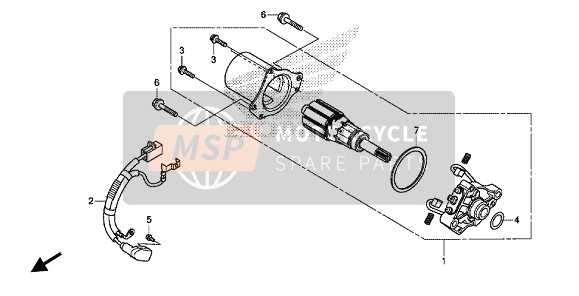 32105KYKD11, Sub Cord, Starter Motor, Honda, 0